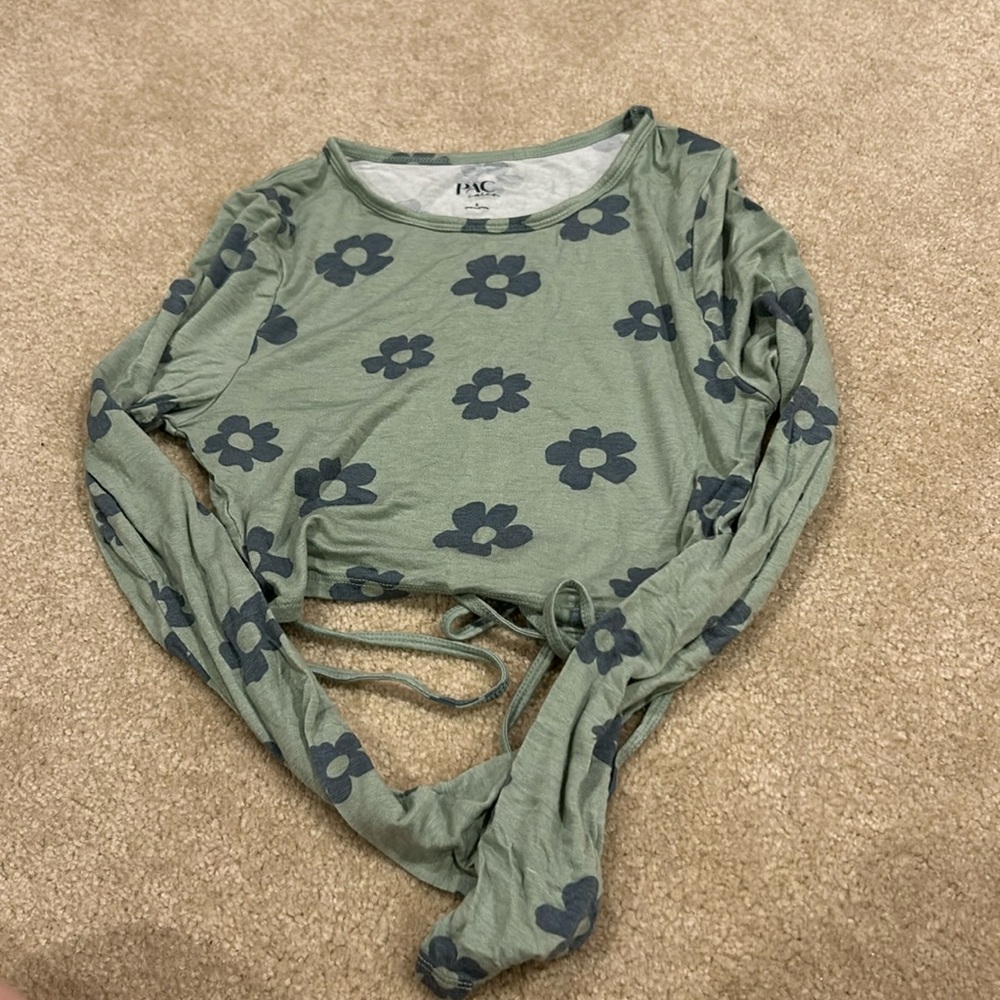 Pacsun Green Wrap Crop Top